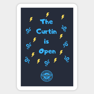 The Curtin is Open Sticker